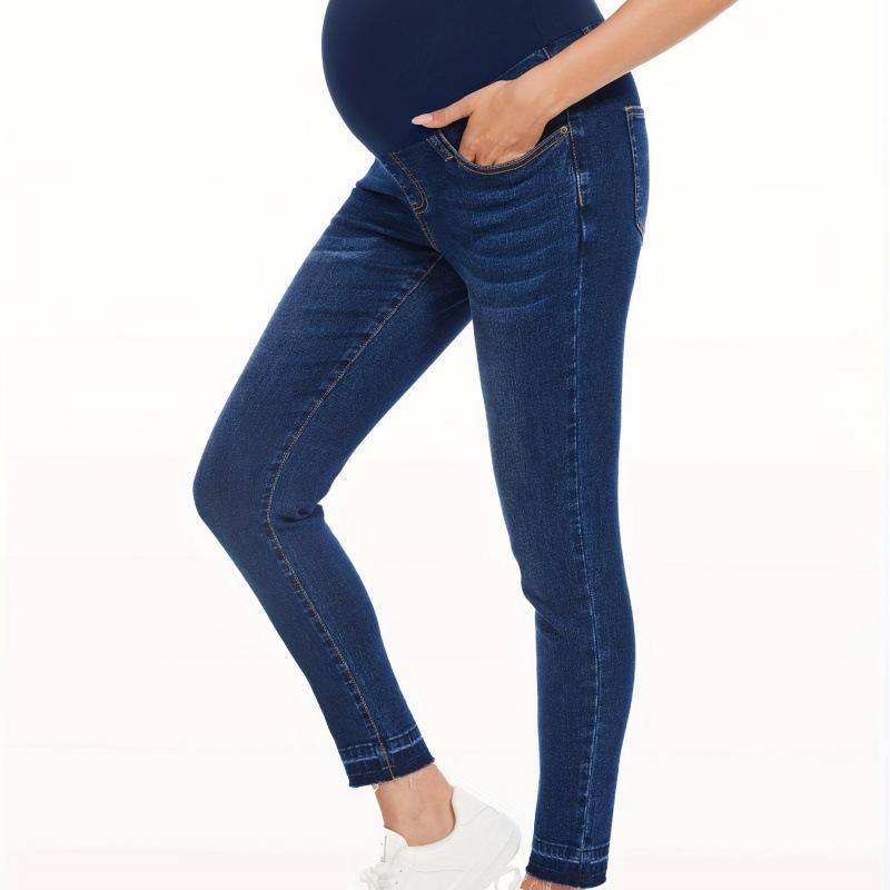 

Maternity Jeans with Tummy Support – Winter & Autumn Style S темно-синього кольору