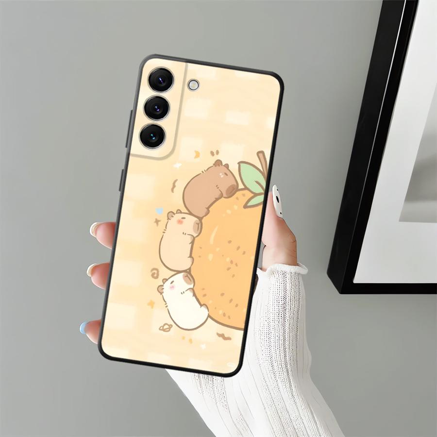 Cartoon Pufferfish Case for Samsung Galaxy Note 8 S10 20 Ultra S8 S9 9 10 Plus Black Soft Phone Cover