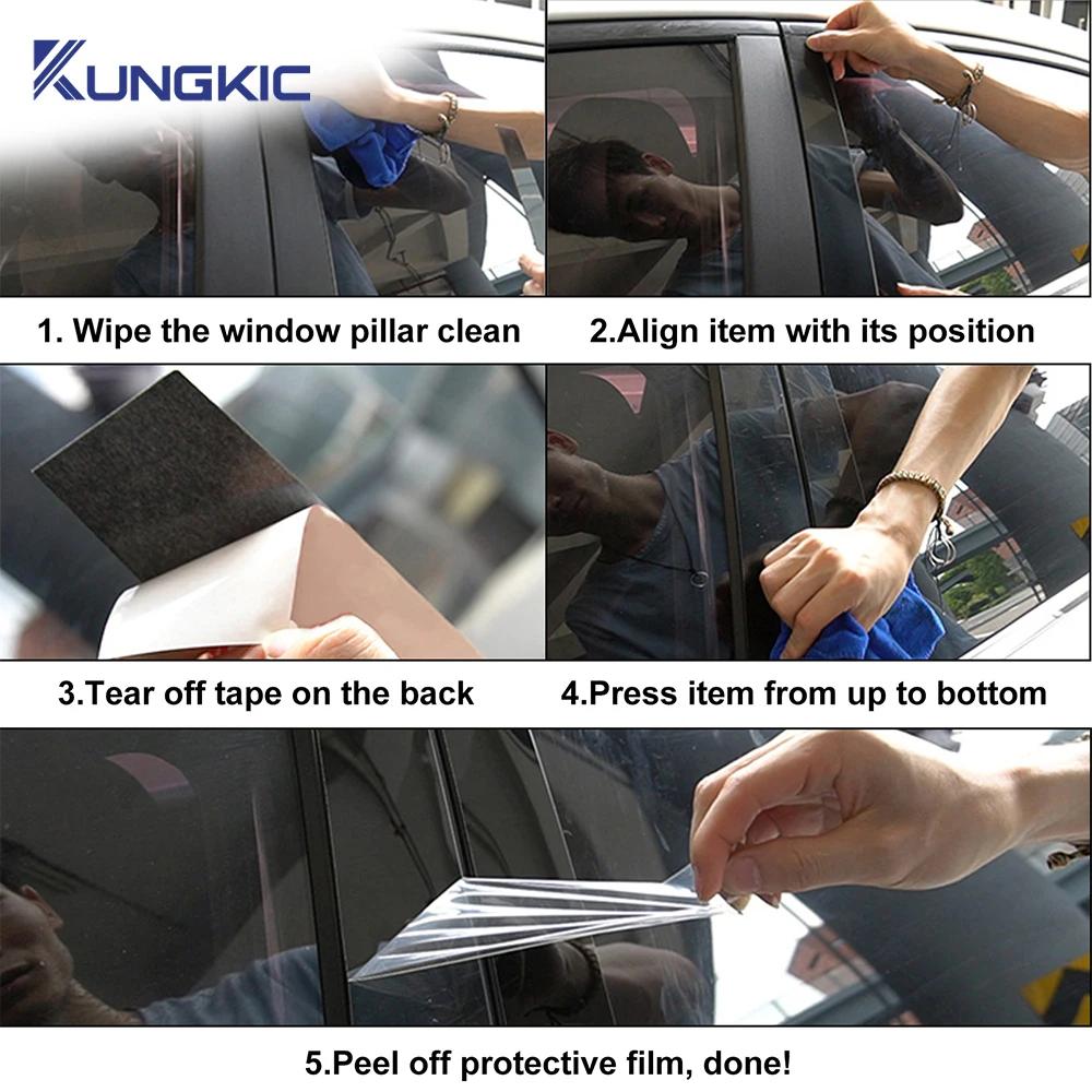 For Seat Leon MK1 Altea 2005 2006 2007 2008 2009 2010 2011 2012 Triangle Window Sticker Carbon Fiber Pattern Glossy Black Trim