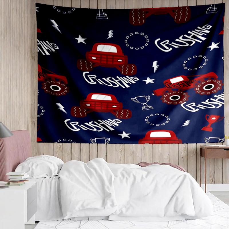 Truck Print Tapestry, Backdrop, Easy Setup, Ideal for Bedroom, Office & Living Room, with Aesthetic Wall Hanging Decor.