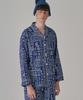 [IRUSIDA] Men's Pure Cotton Nordic Blue Pattern Long Sleeve Peach Brushed Fleece Pajama Set [Shipped from Korea] 100% Authentic