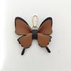 Elegant Leather Butterfly Macaron Keychain Pendant - High-End Gift