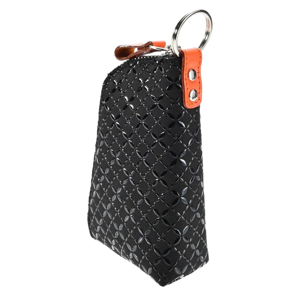 Inden Key Shippo Black with Black [Inden-ya] Case, Deerskin, HISOCA, Pattern, Lacquer, 9405-01-179