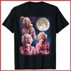 Grandma Howling Moon Licking Ice Cream Black Cotton T-Shirt S-5XL