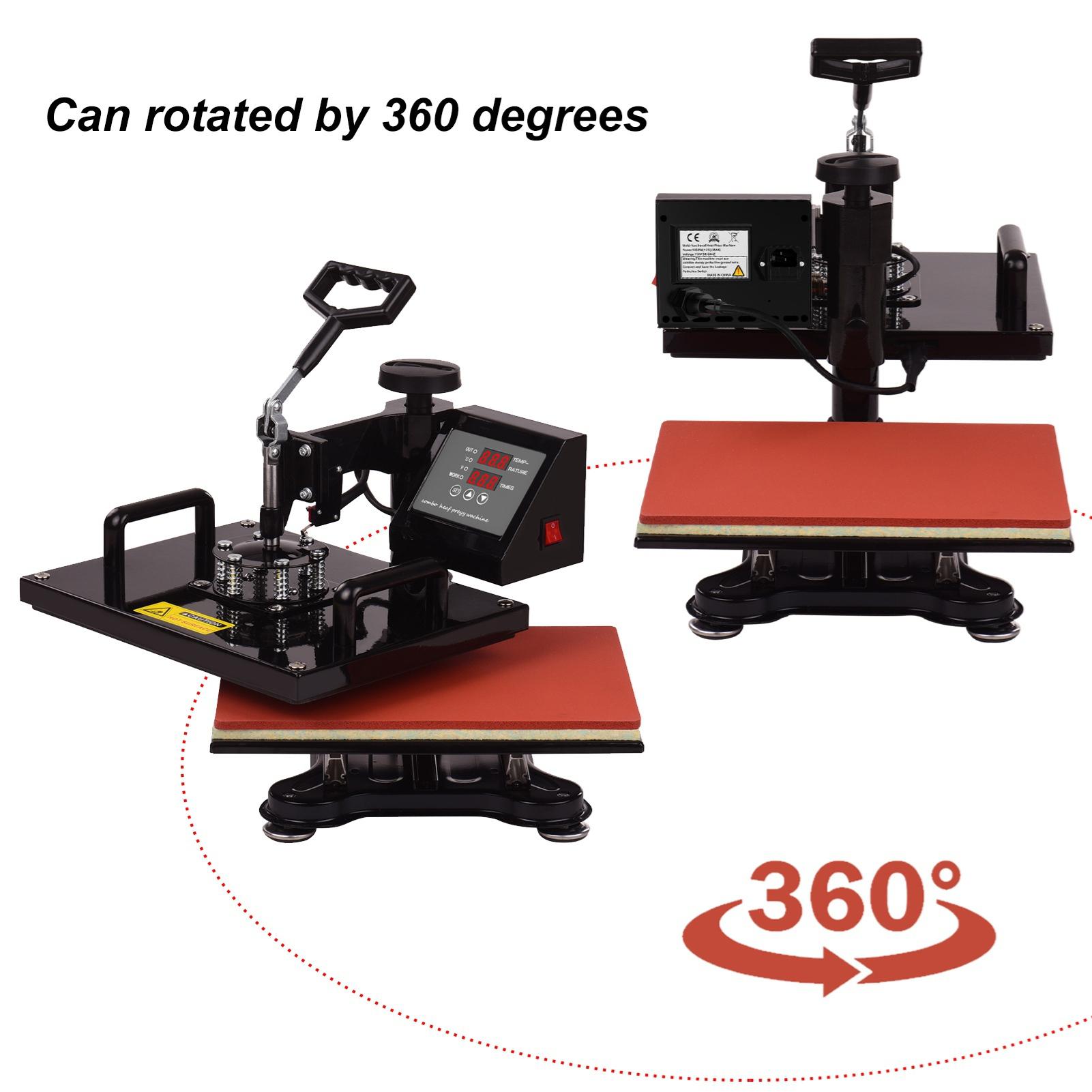 

12x15 Inch 8 in 1 Multifunctional Combo Digital Ht Press Thermal Transfer NaMachine with Mug Plate Hat Press for T-Shirt Hat/ Mug/Cup Plate