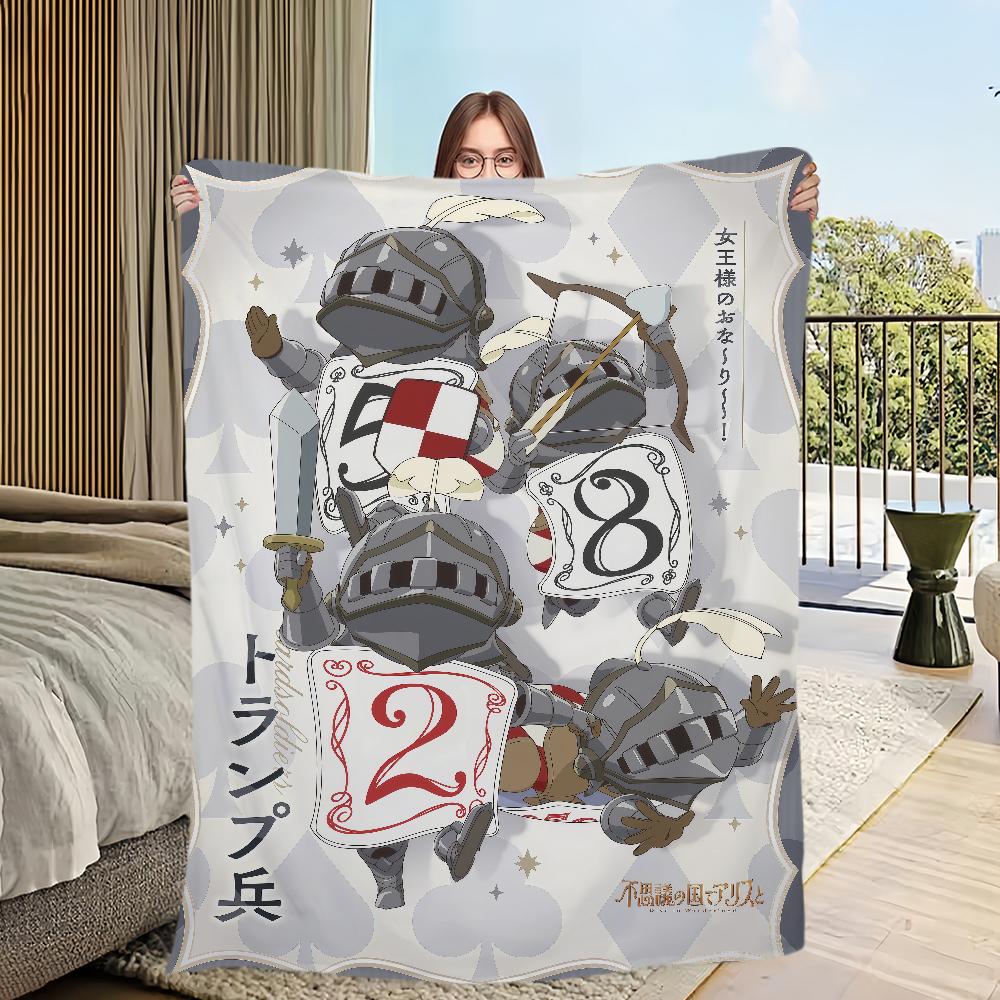 anime cartoon cute d-Dive in w-Wonderland Flannel warm soft plush blanket sofa living room hogar office bedroom travel gift home