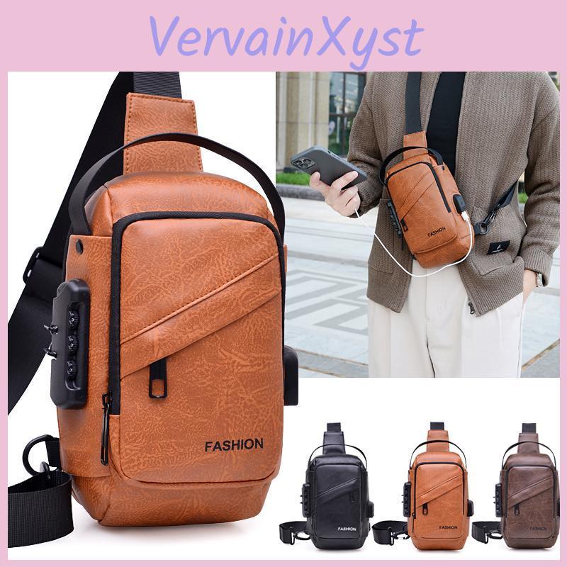 Chest Combination Bag Lock Mens Antitheft Crossbody Bag Outdoor Commuter Large Capacity Shoulder Bag