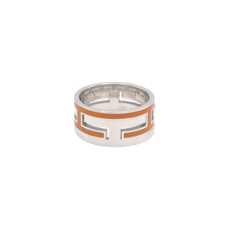 HERMES #15(JP Size) ring Orange Silver925 Women