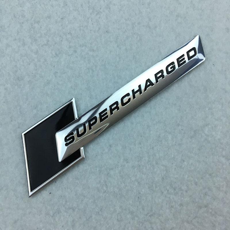 3D Metal Logo SUPERCHARGED Emblem Car Fender Badge Decal For 46s A3 A4 A6 A7 A8 S2 S4 S5 S6 Q7 SUPERCHARGED Stikcer Accessoriess46