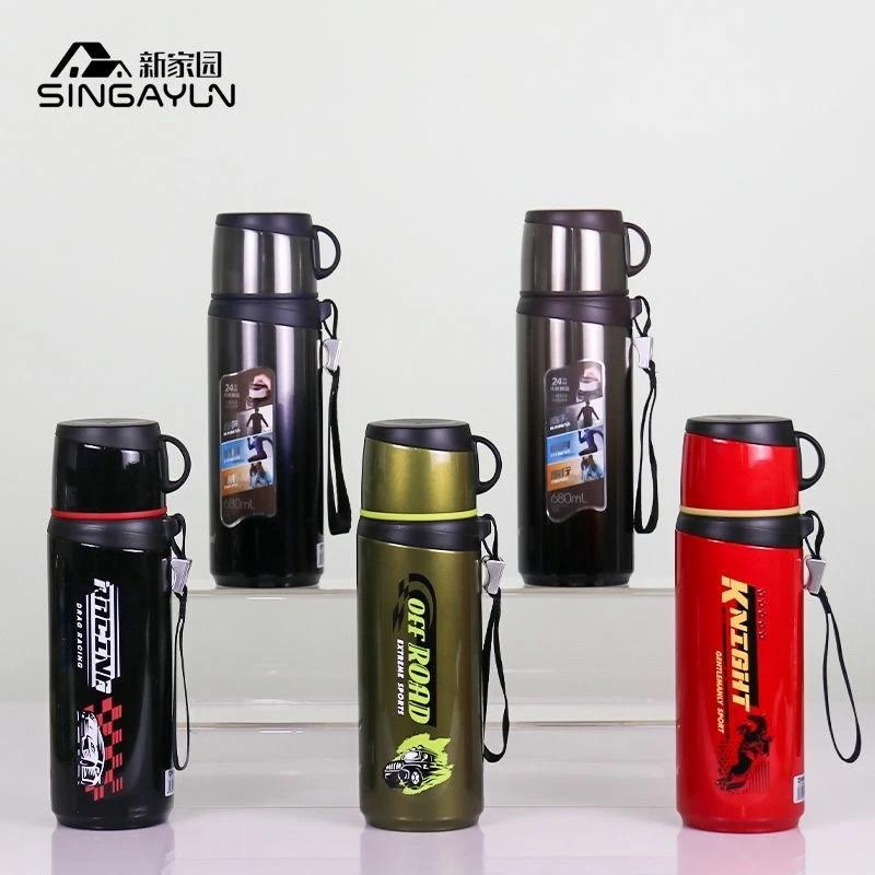 Cup Stainless Steel Thermos Bottle Large Capacity Outdoor Water Bottle with Rope Tumbler Vacuum Flasks Thermo Bottle 680/800ML