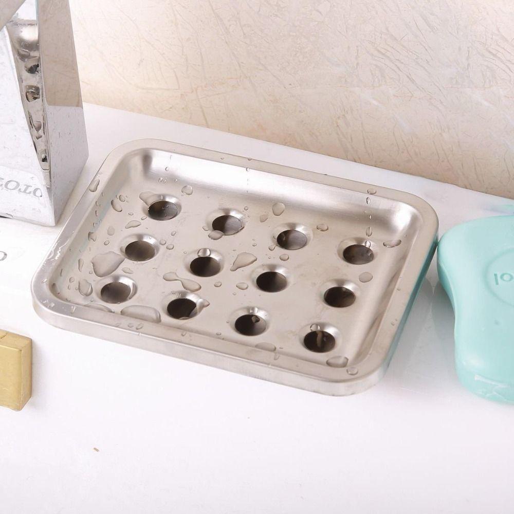 Stainless Steel Stainless Steel Soap Box Various Styles Drainable Soap Rack Bathroom