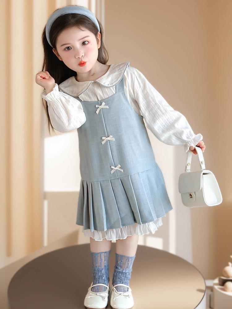 2026 Spring/Summer Doll Collar Strap Skirt - Korean Chic Super Cute Princess Bow Dress