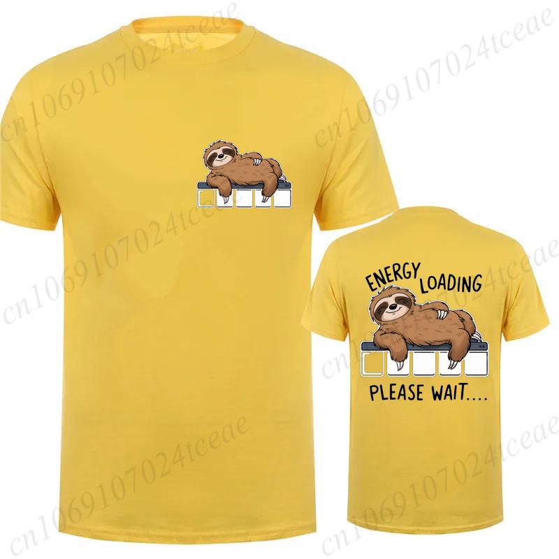 

Загрузка энергии Пожалуйста подождите Смешная футболка с принтом каваи ленивца, Футболка с круглым вырезом и коротким рукавом, Уличная одежда унисекс в стиле Харадзюку 4XL