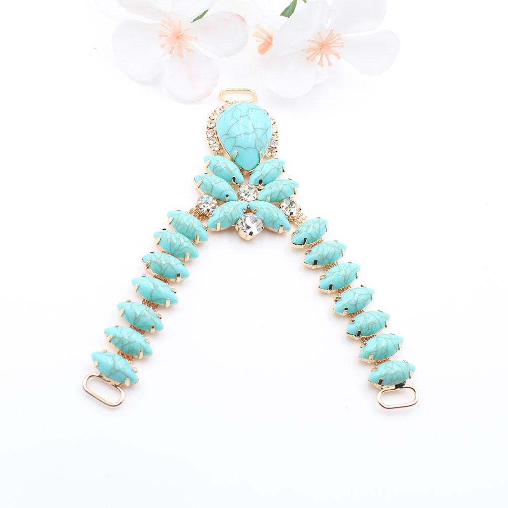 New 1pcs Collar Buckle Crystal Chain DIY Clothing Sewing Accessories Bikini Connector Buckle Fashion Beach flip flops Chain