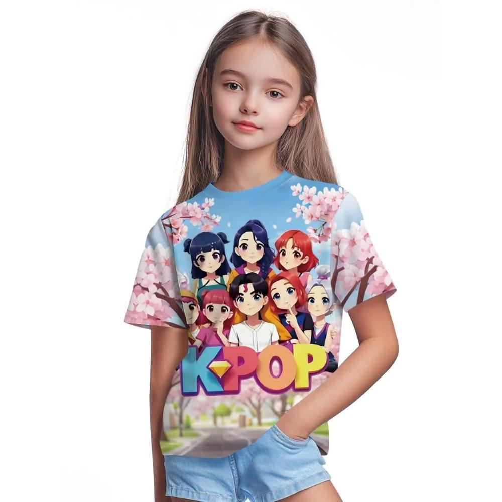 Cartoon Peripheral Children Funny T-Shirt Girls Summer Cute 3D Print Casual Comfortable Breathable Soft T-Shirt