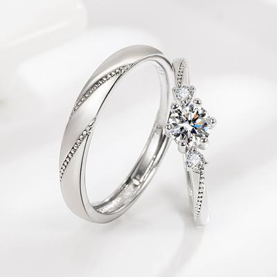 Elegant und süß, Liebe auf den ersten Blick, modischer Paarring, vielseitig für Männer und Frauen, schlichte Persönlichkeit, offener Paarring, verstellbarer Ring.