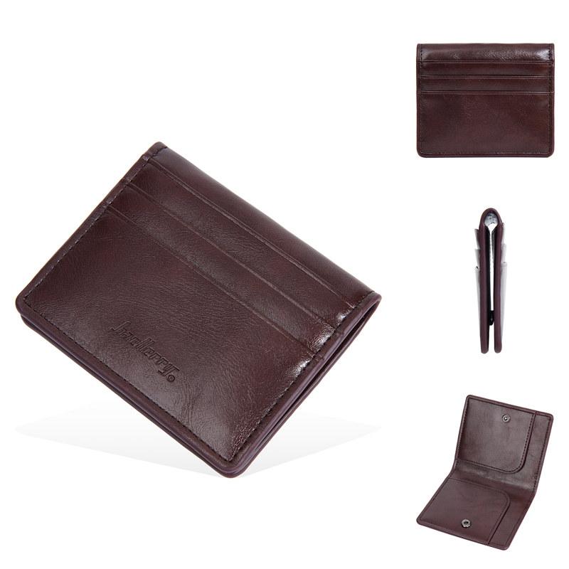 

Baellerry Мужские тонкие кошельки в винтажном стиле с застежкой-защелкой, двухстворчатый кошелек из искусственной кожи, держатель для визиток, кошелек для наличных денег 10.5cm*9cm*1cm кофейный