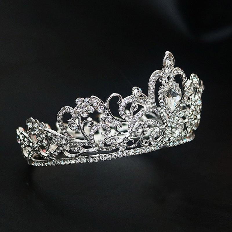 Wedding Crown Tiaras Round Crown Bridal Crown Metal Tiaras Princess Crown for Party Halloween Proms Birthday Banquets