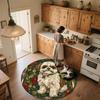 Rose Dog,Round Area Rug,Carpet Rug for Living Room Bedroom Sofa Playroom Decor,Non-slip Floor Mat