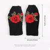 Gift Vintage Embroidery Knitted Gloves Half Finger Floral Fingerless Gloves Waterproof Warm Crochet Flower Mittens Outdoor