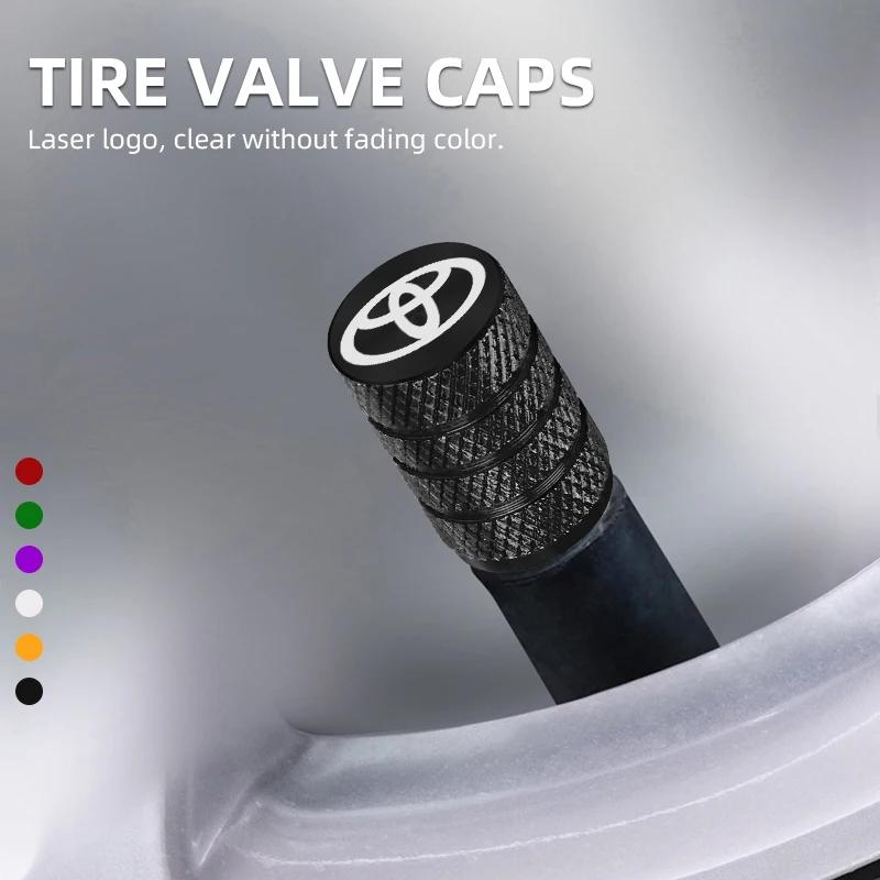 4Pcs Car Styling Metal Car Tire Valve Caps Tyre Dust Cap For Toyota Hilux Prius Auris Corolla Camry
