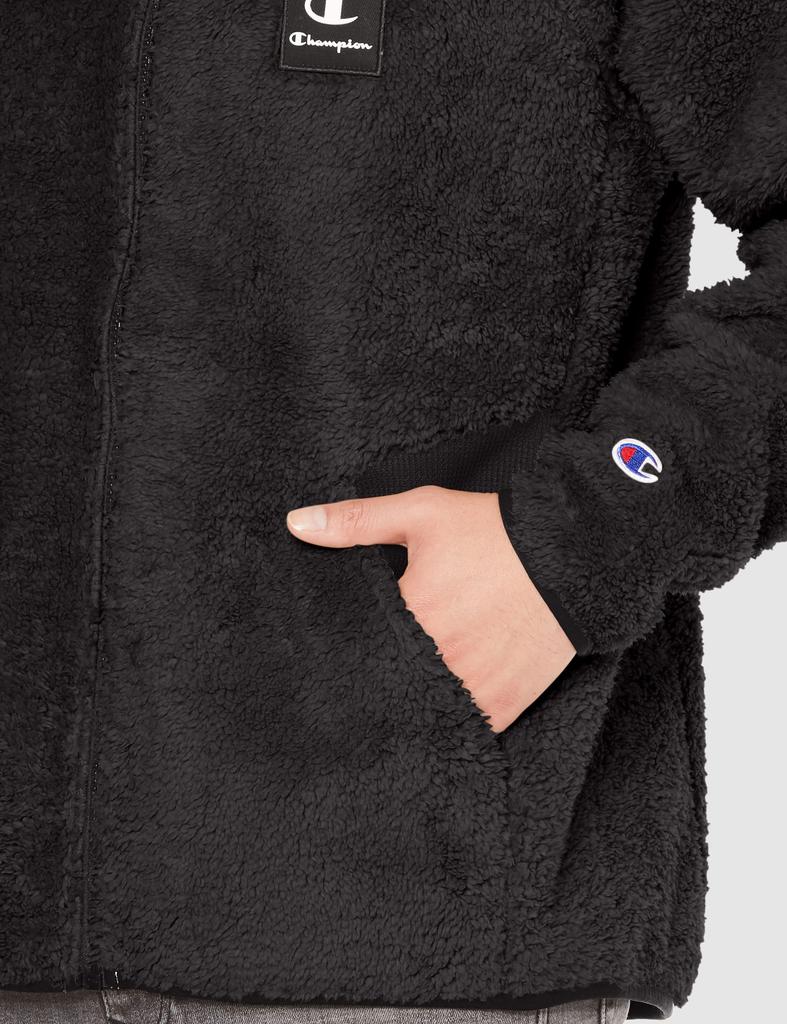 Hooded Long One Point Zip Hooded XL [Champion] Jacket, Sleeve, Stretch, Thermal, Windproof, Logo, Jacket, C3-WS604, Men's, Black,