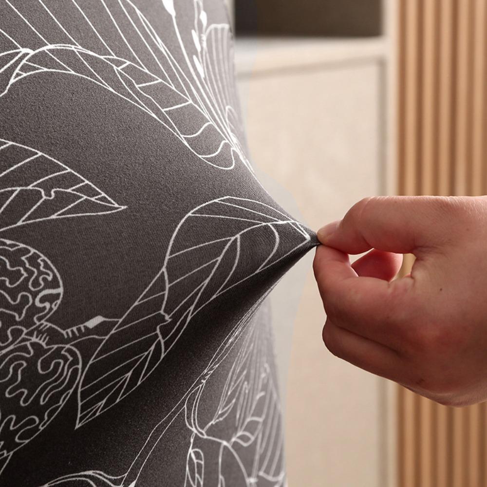 Stretchable Printed Chair Covers Set for Home Office Dustproof Elastic Slipcovers for Dining Chairs