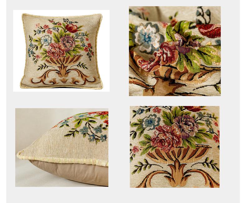 European Chenille Jacquard Sofa Cushion Cover for Home or Office