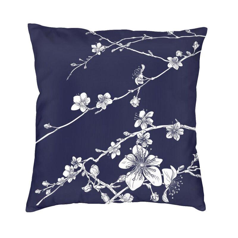 Watercolor Sakura Cherry Blossoms Pillow Case 40X40Cm Home Decoration Japanese Floral Modern Cushion Cover Car Pillowcase
