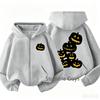 Kids Zip Up Hoodie Stumble Guys Halloween Pumpkin Print Long Sleeve Hooded Jacket Boys Girls Autumn Casual Outerwear With Pocket