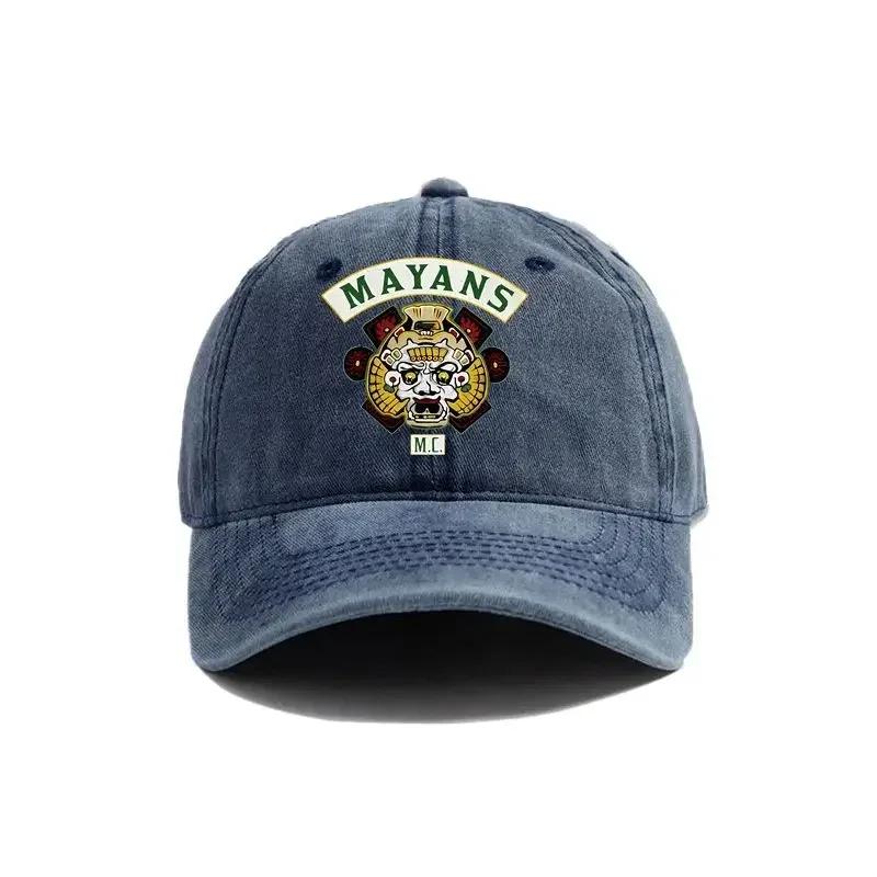 2025 Sommer Mayans MC Baseballkappe Used Look Hüte Kappe Herren Retro Outdoor Sommer Verstellbar Motorradclub Mayans Hut