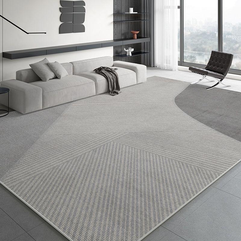 Minimalist Flannel Area Rug Plush Non-Slip Living Room Carpet black and grey Color Floor Mat for Cozy Bedroom Home Decor fashion