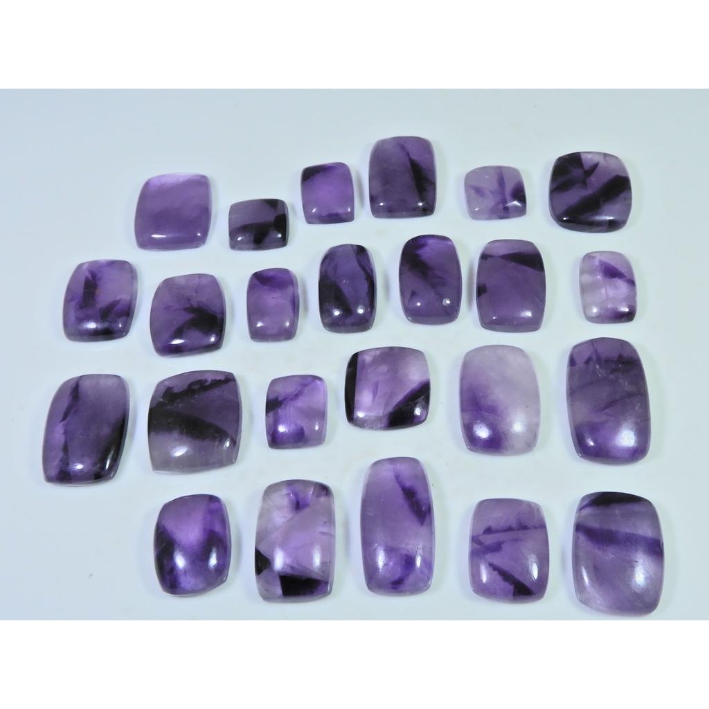 310Cts.Natural Amethyst Lace Agate Octagon Cabochon Loose Gemstone 24Pcs Lot C-818