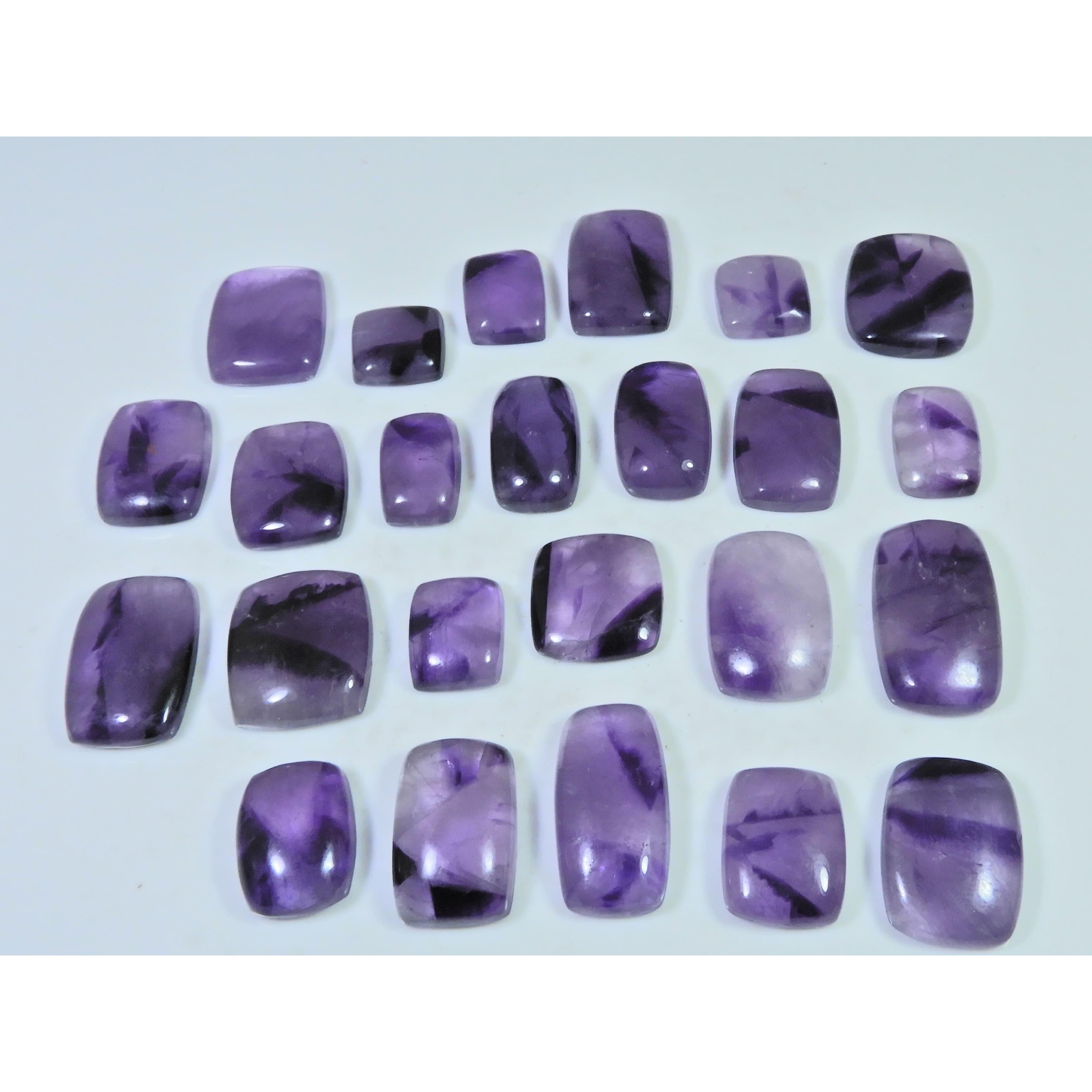 

310Cts.Natural Amethyst Lace Agate Octagon Cabochon Loose Gemstone 24Pcs Lot C-818