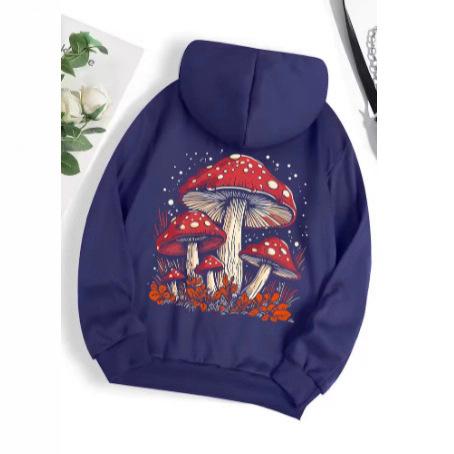 Fashion Women's T-Shirt Red Mushroom Personality Graphical Hoodie For Loose Sweatshirts Casual Sweatshirts Fashion Hooded
