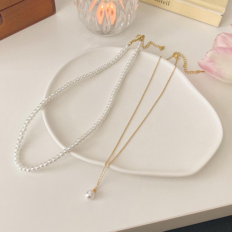 Shining Fake Crystal Pearl Choker Necklace For Girls Elegant Drop Chian Pendant Necklace Fashion Jewelry Gifts