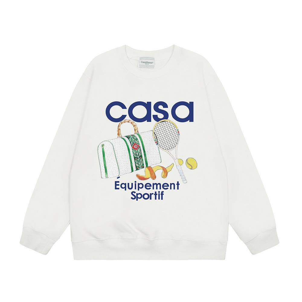 Grenzüberschreitende trendige Marke Casablanca Casablanca Buchstabe gemaltes Print 380g Herren- und Damen- Rundhals-Pullover