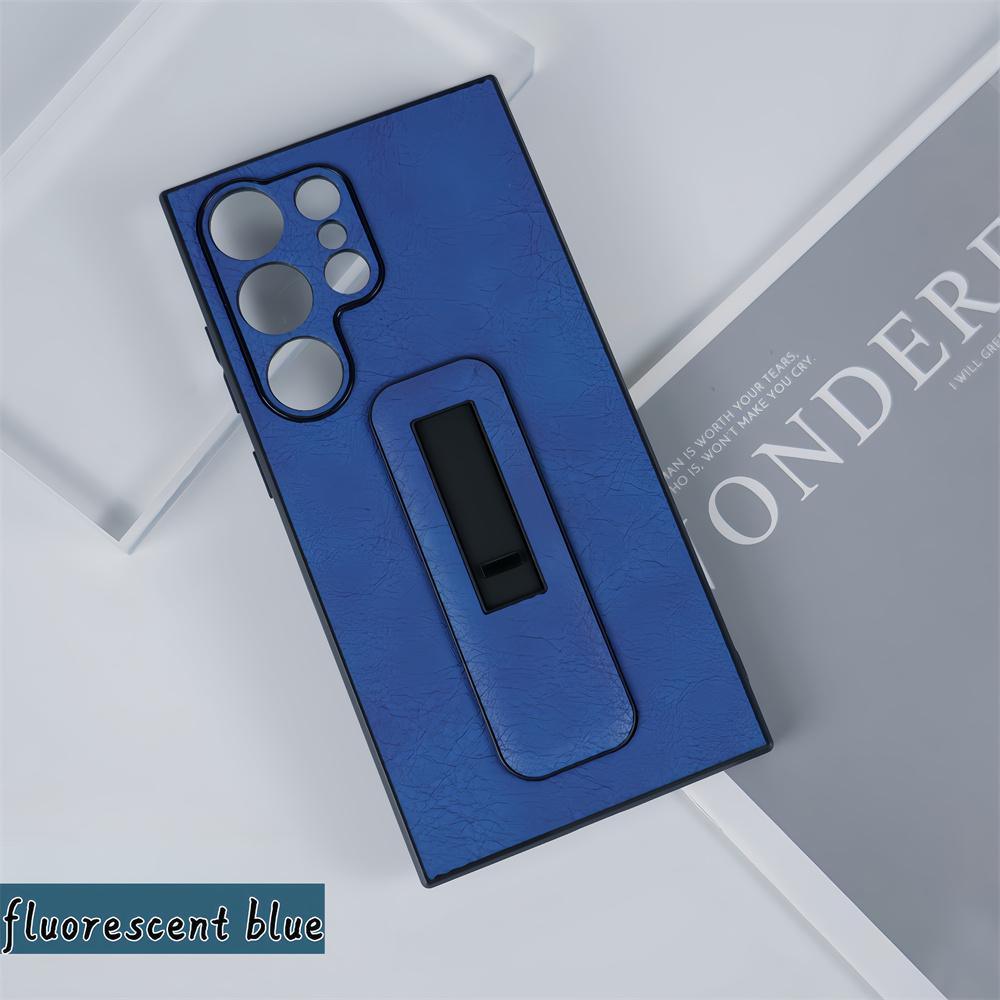 Military Soft PU Leather Push-pull Bracket Grip Stand Case For Samsung Galaxy S24 S23 S22 S21 Plus Ultra Business Armor Funda