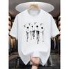 Sommer Herren 100 Baumwolle Lässig Locker Übergröße Pokerkarte Muster Gedruckt Sport Bequem Rundhals Kurzarm T-Shirt