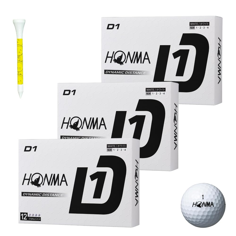 

Honma Golf D1 Golf 2024 Distance Driver Fairly Soft 36 Includes Printed Color Tees Balls, Model, BT2401, White, Type, Distance Excellent, Spin Low, белый