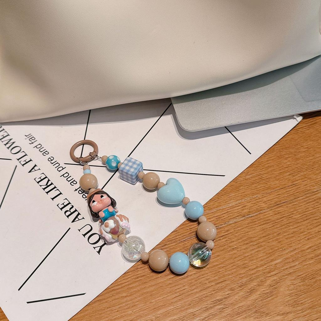 Cartoon Cute Doll Handmade Beaded Versatile Mobile Phone Case Lanyard Key DIY Bracelet Ccd Camera Lanyard
