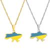 Ukraine Map Necklace Simple Ukrainian Symbol Necklace Party Jewelry Stainless Steel Ukraine Outline Pendant Necklace