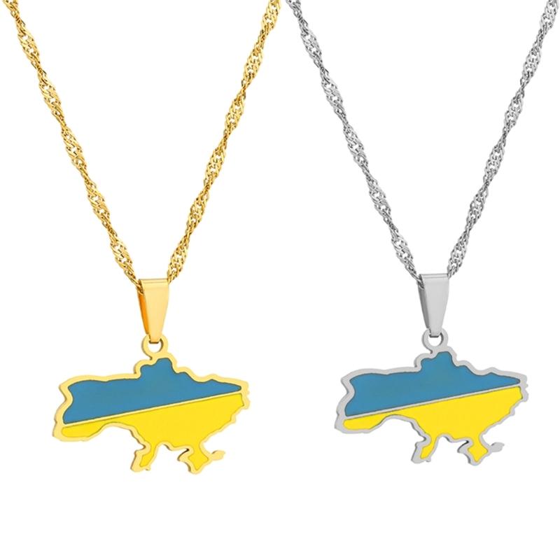 Ukraine Karte Halskette Einfache Ukrainische Symbol Halskette Party Schmuck Edelstahl Ukraine Umriss Anhänger Halskette