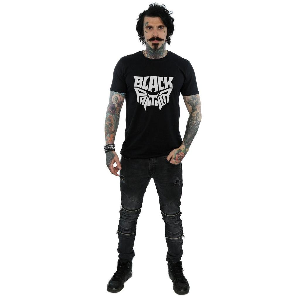 Marvel Mens Black Panther Worded Emblem T-Shirt