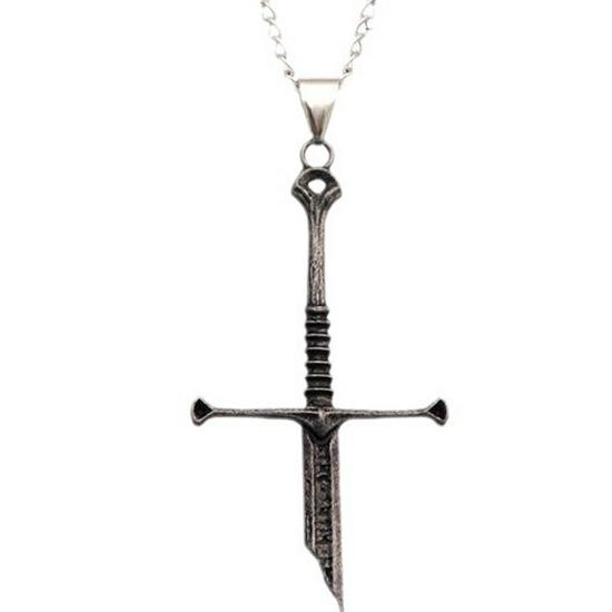 Chiba Retro "Lord of the Rings" Aragorn Náhil Holy Sword Broken Necklace Thai Silver Pendant