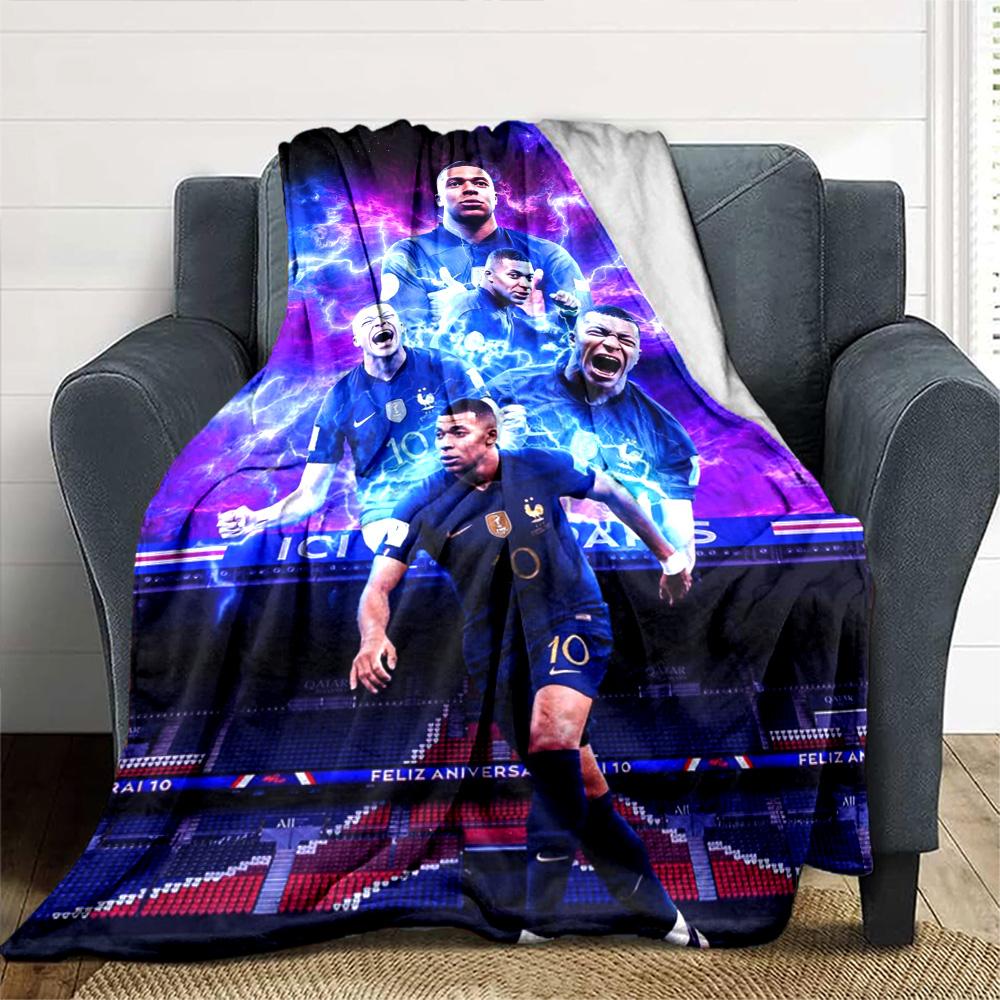 Star Player Kylian Mbappé Blanket Comfortable Great for Picnics Sofa Chair for All Occasions Warmthful Decor Birthday Christmas Gift Blanket