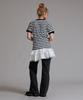 LIKE THE MOST Double Stripe Color Block Short Sleeve T-Shirt_White