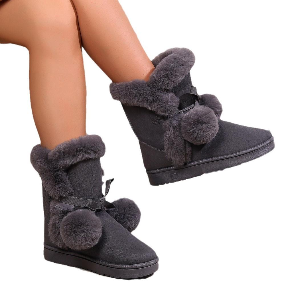 Nye snøstøvler dame vinter stor størrelse bomullsstøvler bomullssko dusk dame medium skaft varme allsidige avslappede damesnøstøvler