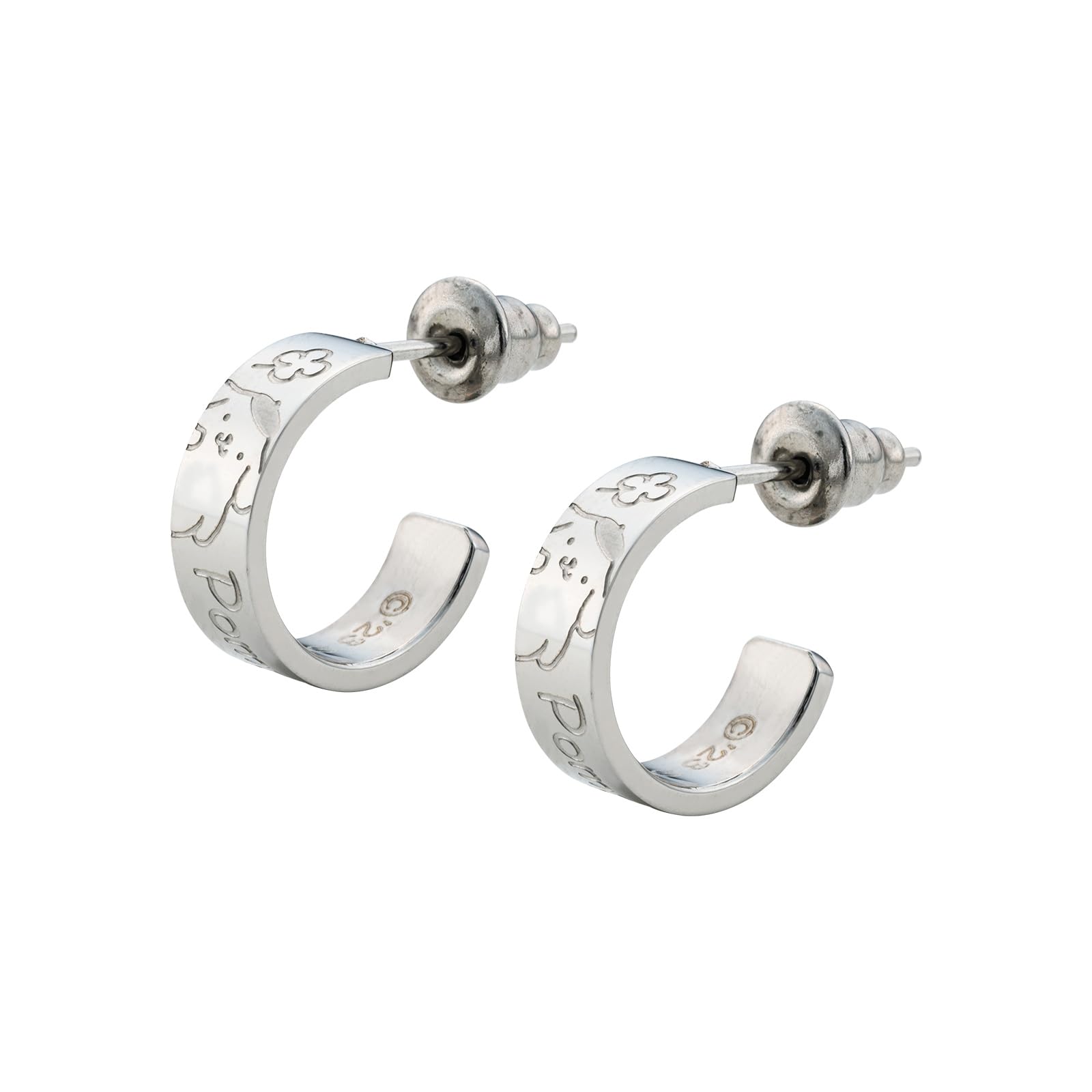 

Pompompurin Sanrio Characters Stainless Steel Earrings Half Hoop both [White Clover] (2 pieces/for ears) SAST-P002SV