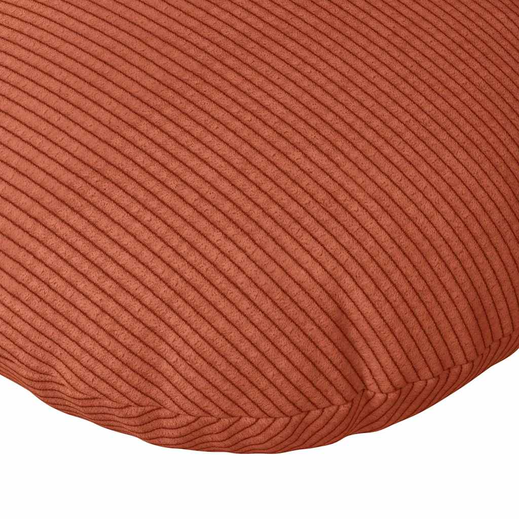 Seat Cushion 2 Pcs Red Orange Ø60 X 21 Cm Corduroy Fabric